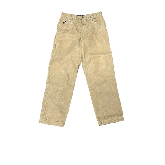 Karl Kani Men's Baggy Jeans Tan/Khaki Color‎ with White Stitch. 34X34 Preowned - Picture 1 of 4